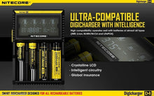 Load image into Gallery viewer, Nitecore D4 Professional Digi Charger For 18650 16340 18350 14500 26650 CR123A Li-ion & Ni-MH