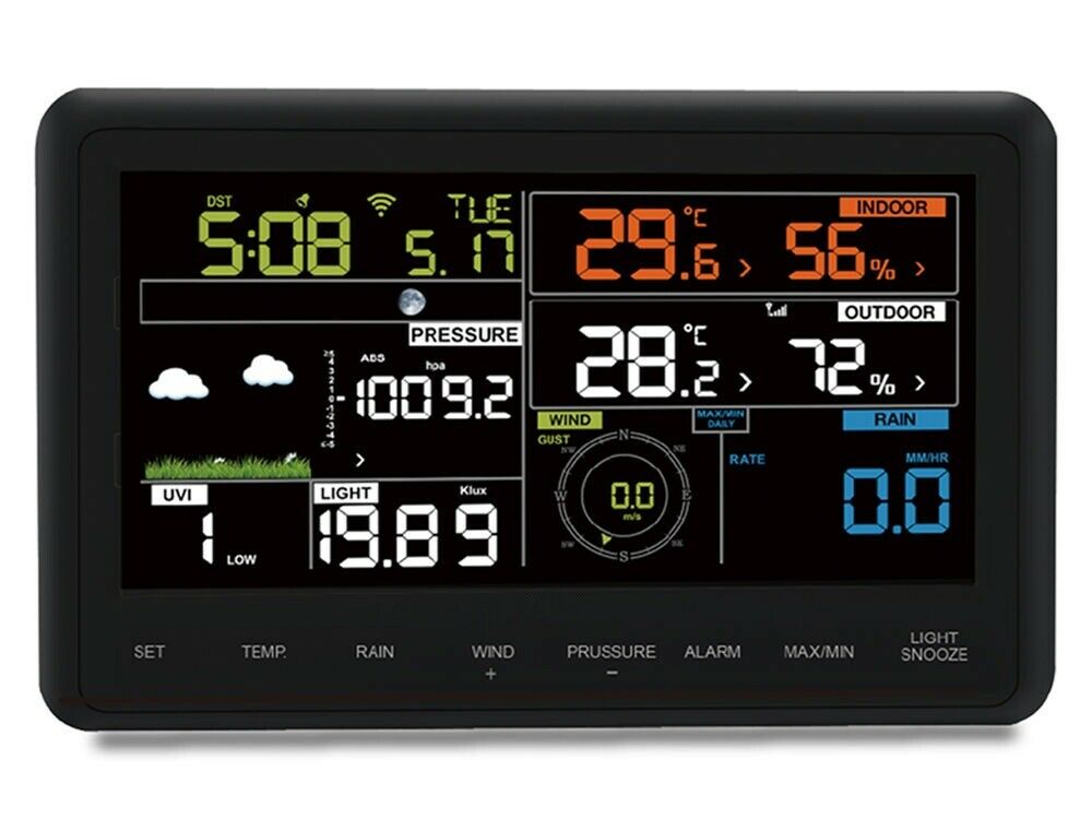 Ambient Weather WS-10-C Wireless Indoor/Outdoor 8-Channel Thermo-Hygrometer,  Console Only