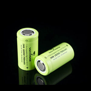 2 x Vappower IMR 18350 750mAh 3,7V 15A Rechargeable High Drain Battery